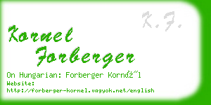 kornel forberger business card